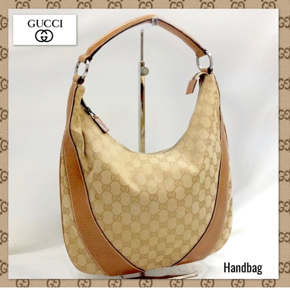 Gucci Handbags - Vintage Gucci canvas handbag Shoulder bag tan 10